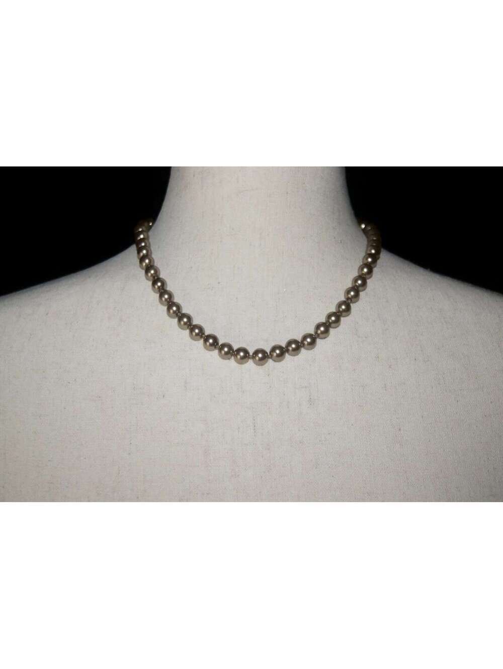 Vintage Individually Knotted Faux Brown Pearl Necklace, 17" Necklace.